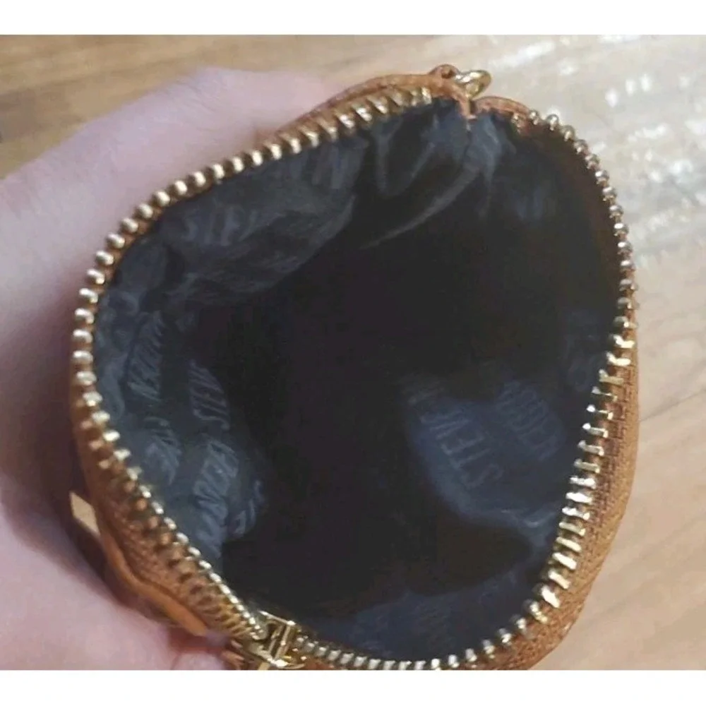 Steve Madden‎ Coin Purse Key Chain Tan Bag Charm Change Cash Pouch
